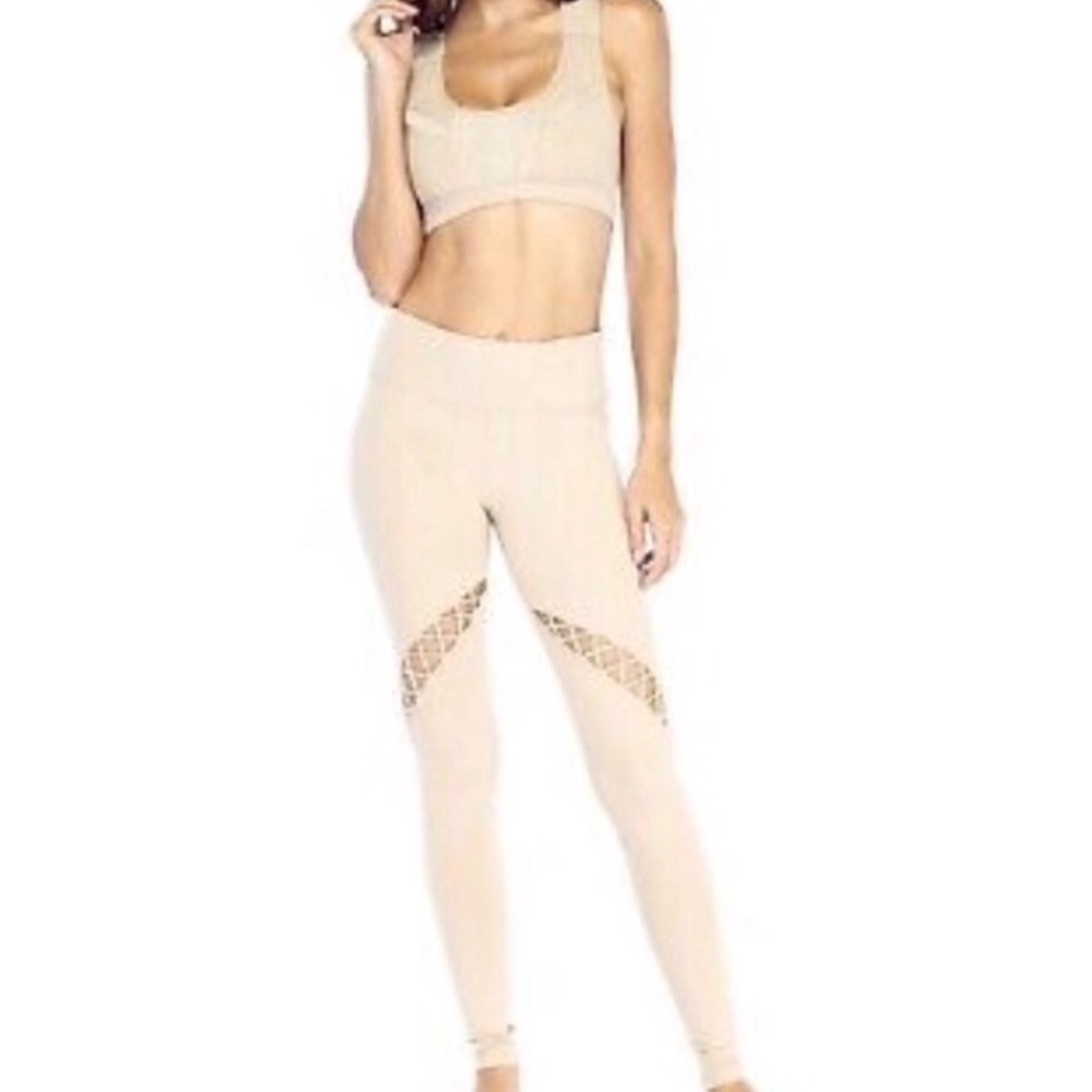 DYT T3 Electric Yoga Cut Out Yoga Leggings in Nude size S Dressing Your Truth #3